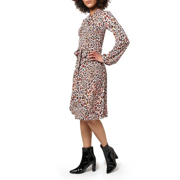 LEOTA Mallory Animal Print Long Sleeve Dress - Small - Picture 3 of 5